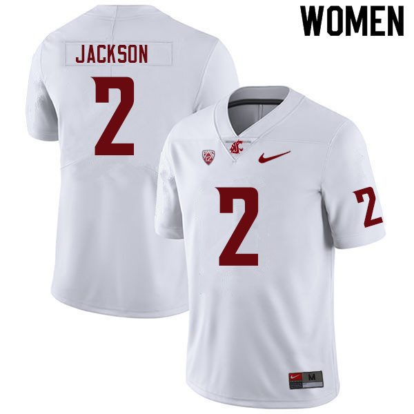 Women #2 Chris Jackson Washington State Cougars College Football Jerseys Sale-White - Click Image to Close